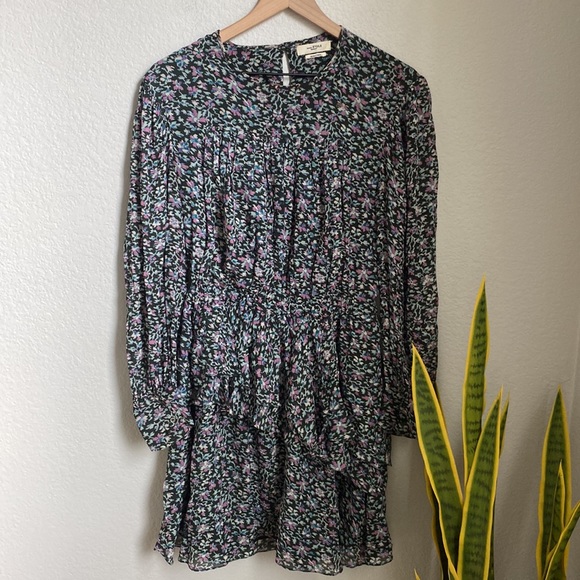Isabel Marant Etoile Floral Tiered Pleated Multicolor Java Dress 36 - Picture 8 of 12